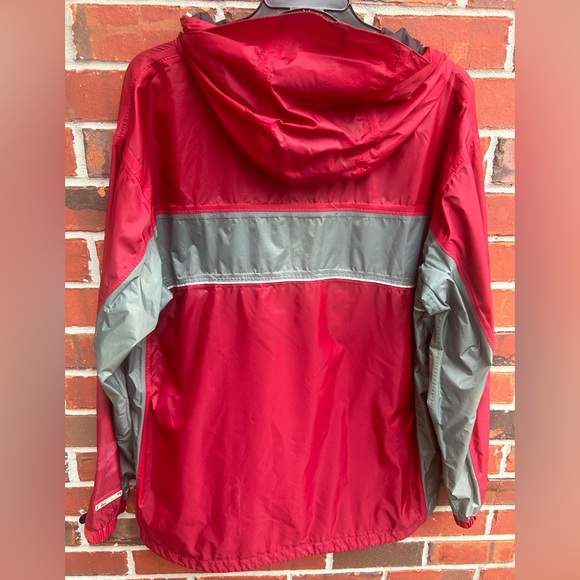 Stearns Dry Wear Zip & Snap Hooded Red & Gray XL Waterproof Nylon Windbreaker - Picture 2 of 8
